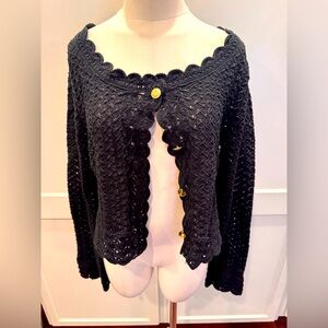 Jcrew collection Elegant Black Crochet Sweater